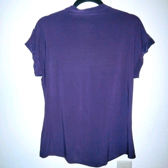 PURPLE BLOUSE WITH GOLD ZIPPER, SIZE XL - Picture 5 of 5